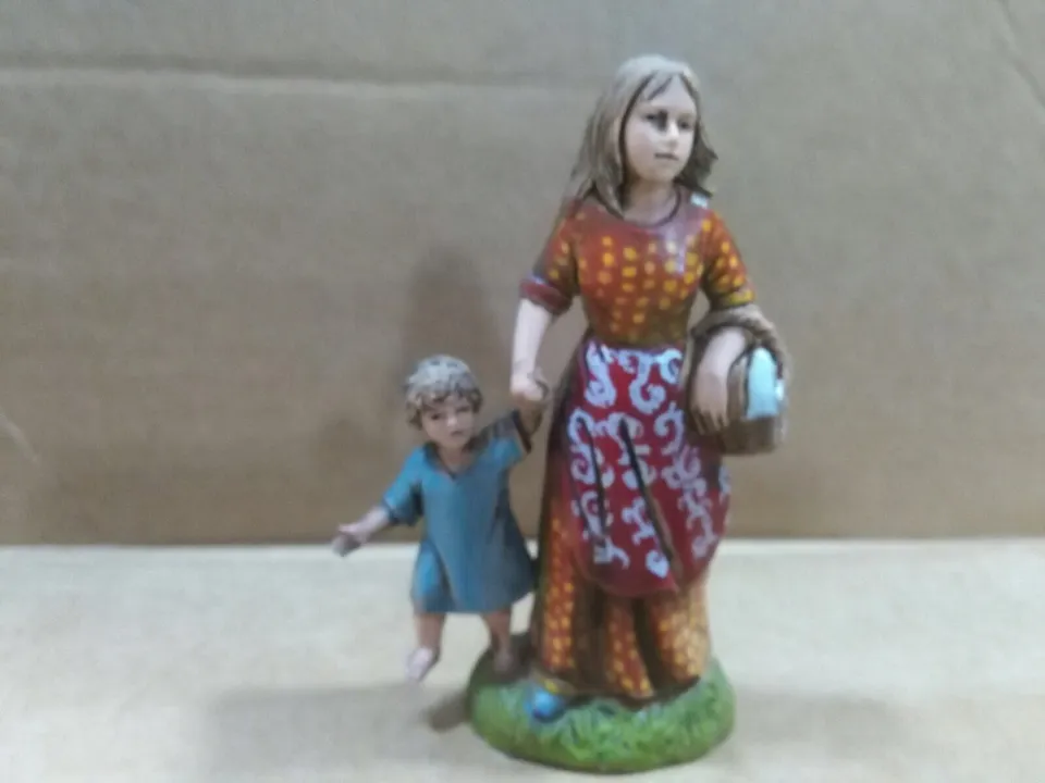 Ditta Montanini Pastori Landi Donna e Bimbo figura 10 cm presepe