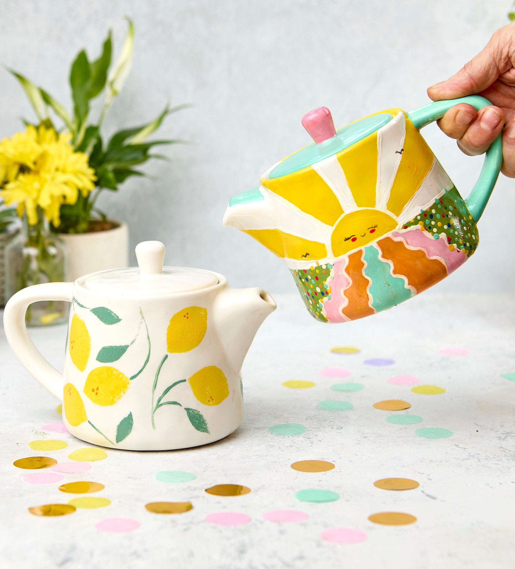 Pott'd Paint-a-Tea Pot kit teiera doppia ceramica