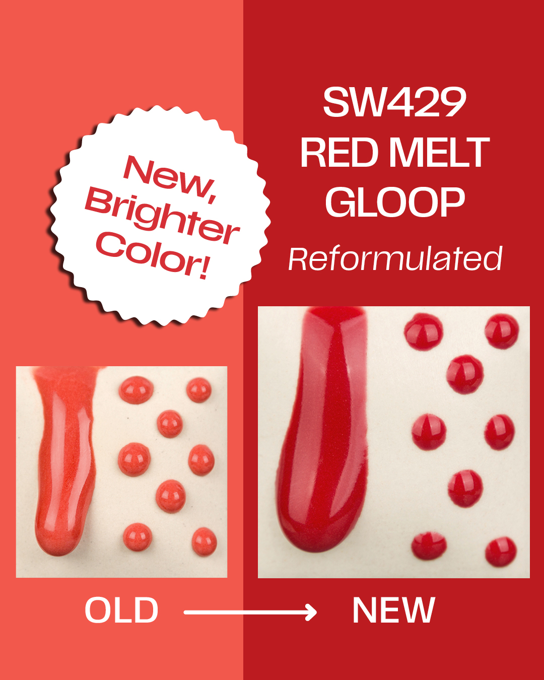 Mayco Ritual Glaze Red Melt Gloop smalto stoneware rosso