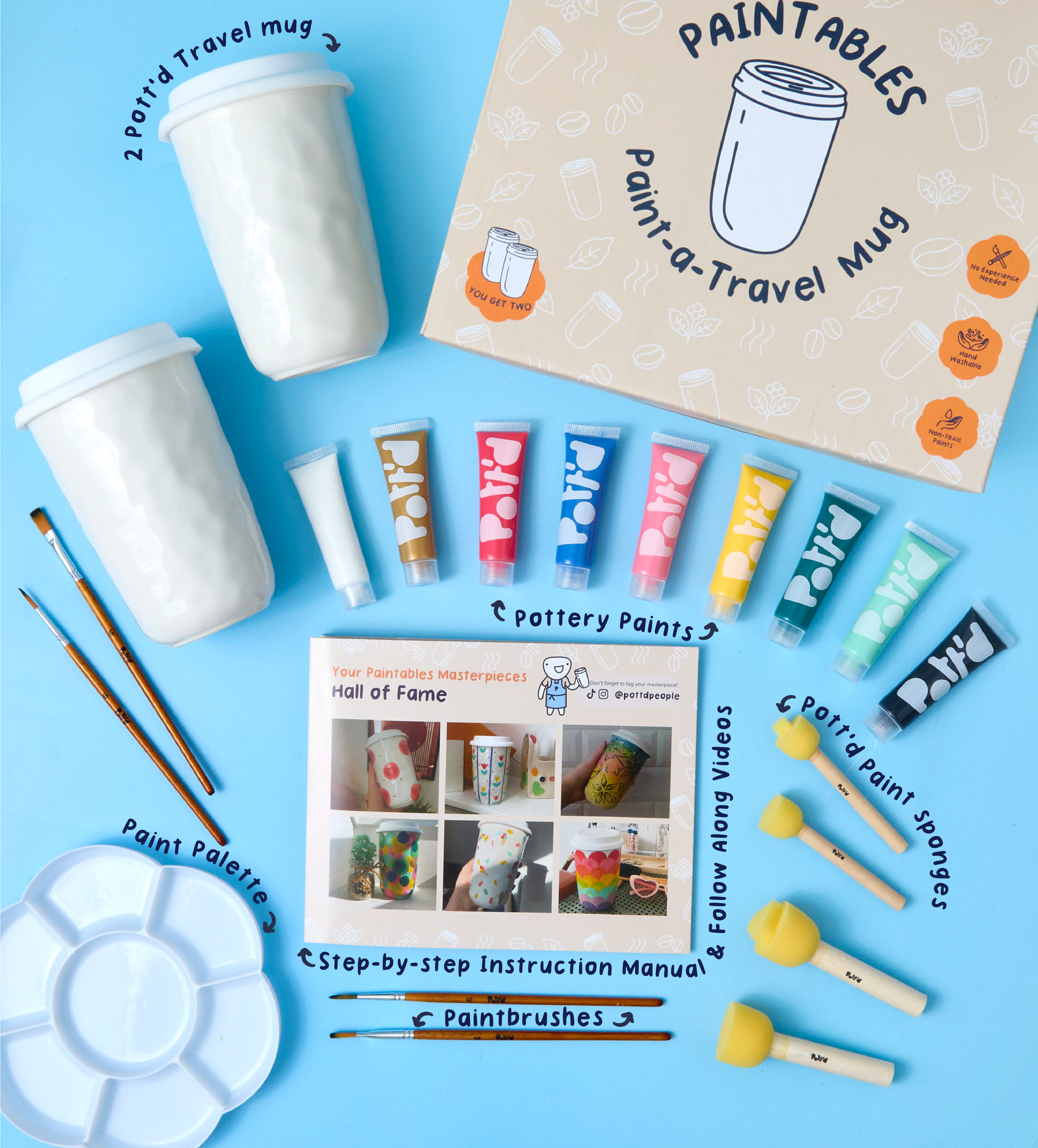 Pott'd Bundles Mug Painting kit pittura tazze ceramica