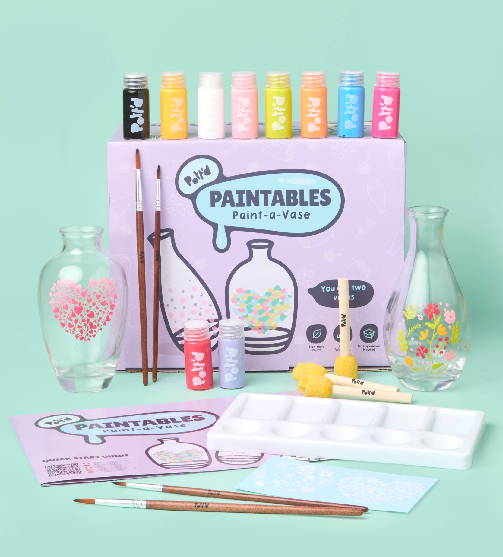 Pott'd Painting Kits Paint-a-Glass Vase kit 2 vasi vetro