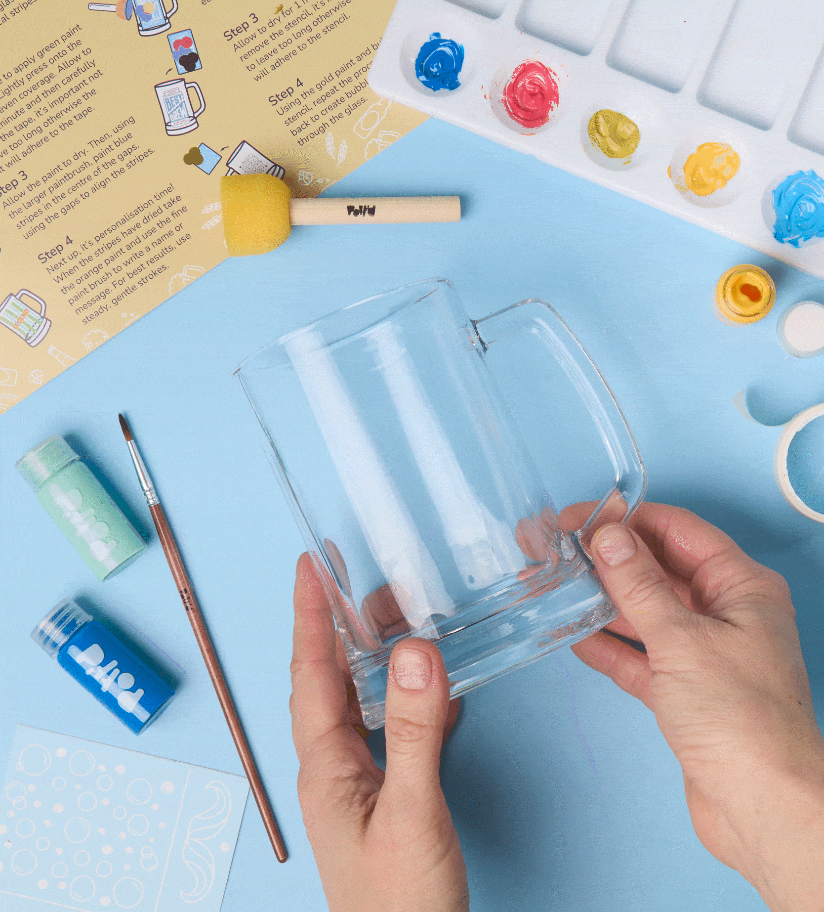 Pott'd Painting Kits Paint-a-Beer Glass x2 kit 2 bicchieri vetro