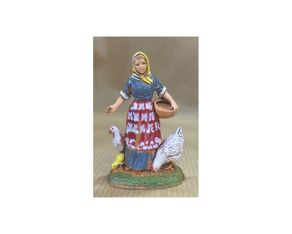 Montanini Pastori Landi 6048 pollivendola statuina presepe