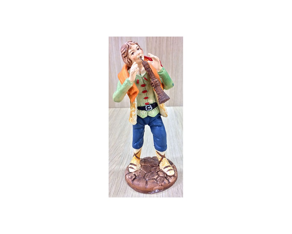 Pastori Terracotta T1211 Pifferaio 12 cm per Presepe