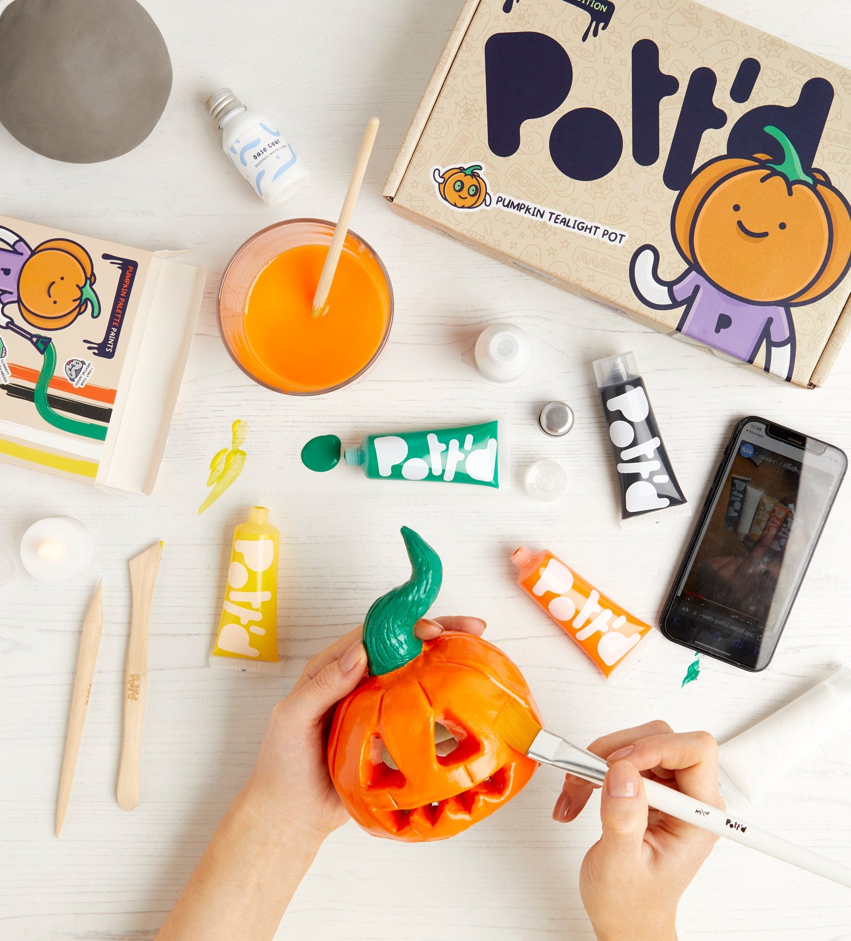 Pott'd Projects Pumpkin kit ceramica zucca portacandela