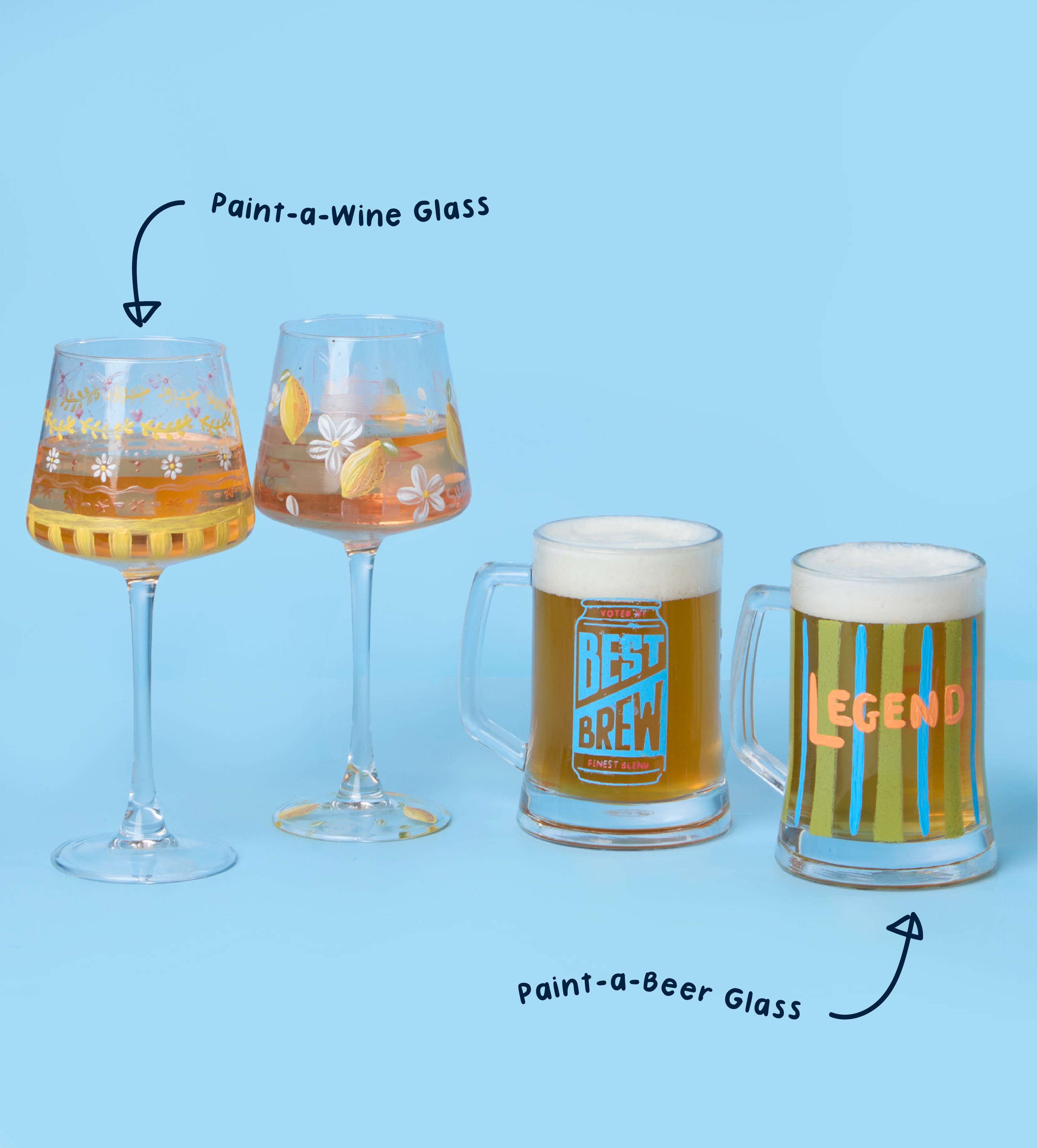Pott'd Bundles Raise a Glass kit bicchieri vetro birra vino