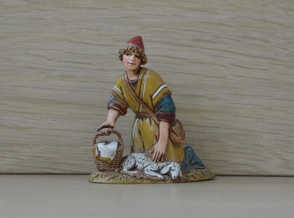 Landi CS1018 Pastore Inginocchiato Statuina Presepe 10 cm