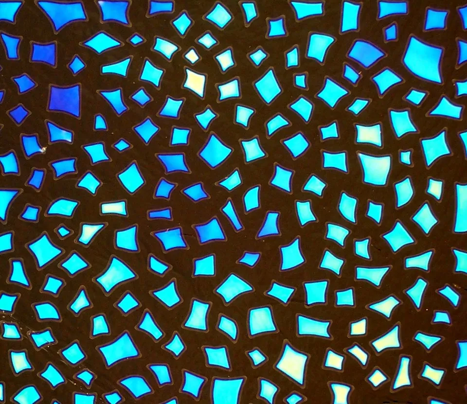 CBS Borderline Confetti Cyan Copper vetro fusione quarto foglio