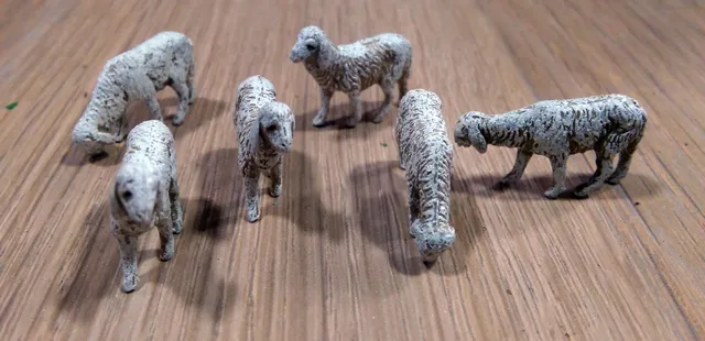 Montanini Pastori Landi 0354-01 pecore presepe 3,5 cm 6 pezzi