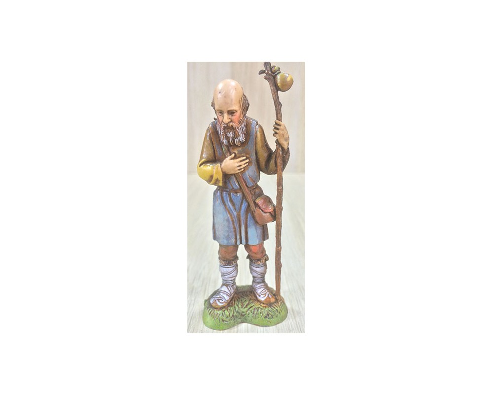Pastori Landi 1046 Vecchio con bastone statuina presepe 10 cm