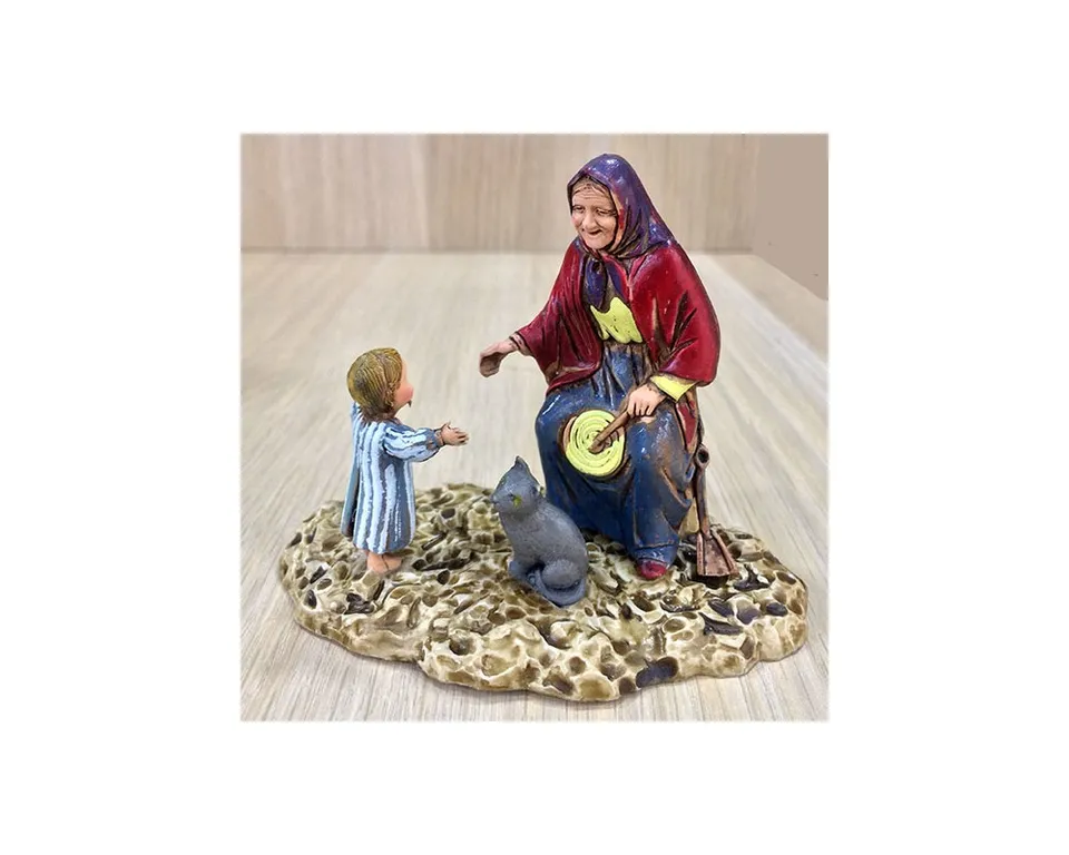 Ditta Montanini Gruppi Landi 1007-05 Vecchia con Bambino gruppo