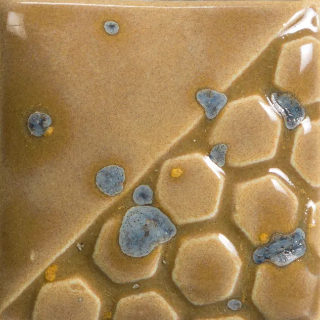 Mayco Elements Gold Mine smalto ceramico tortora oliva cristalli