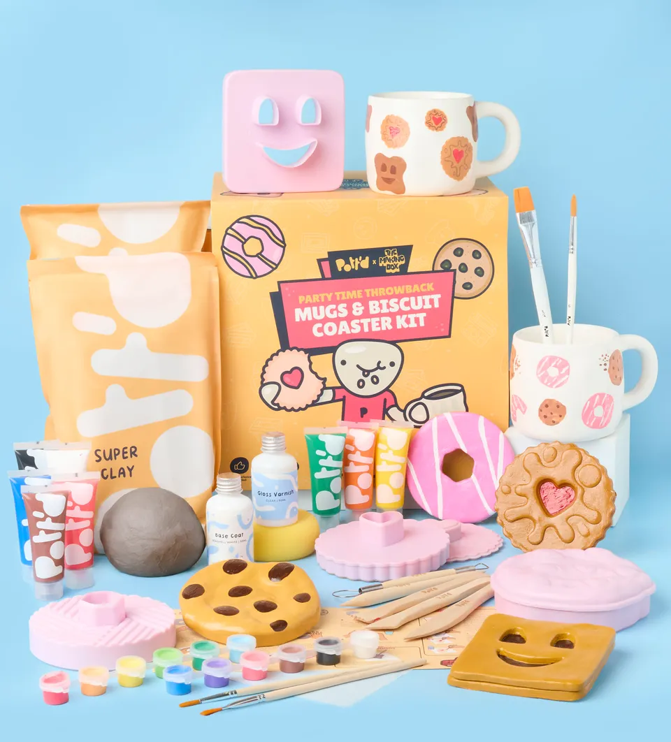 Pott'd Bundles Partyzeit kit ceramica tazze sottobicchieri