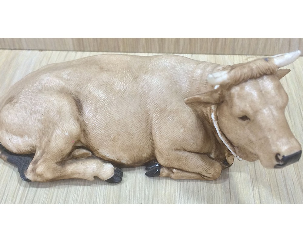Landi 1304 Bue statuina presepe 13 cm resina