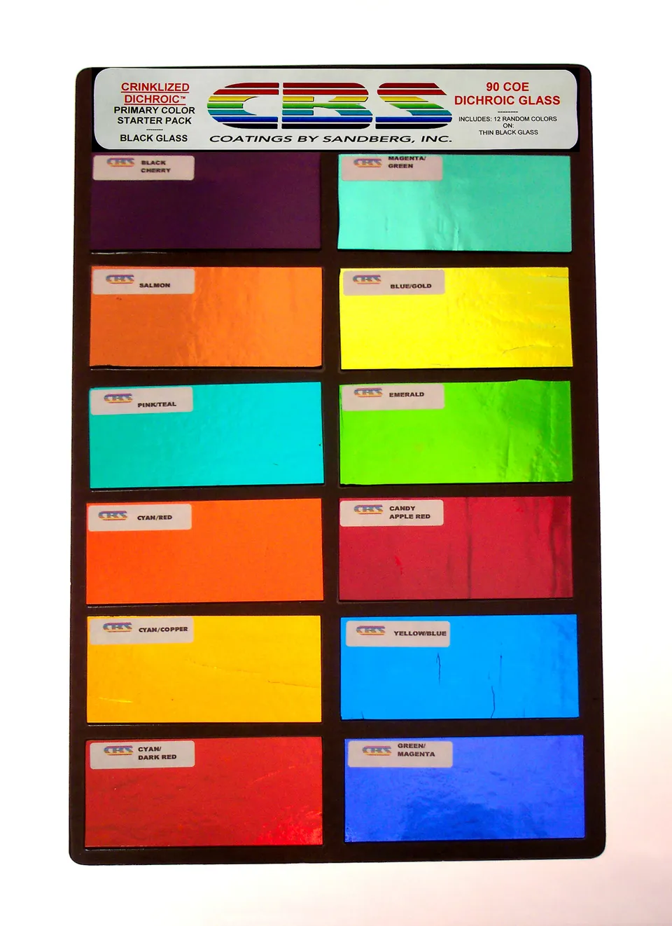 CBS Dichroic Crinklized Starter Pack vetro dicroico 12 pezzi