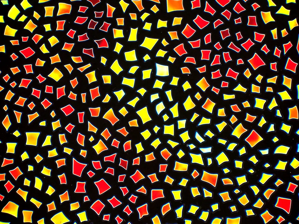 Cbs Borderline Confetti Cyan Red vetro dicroico quarto foglio