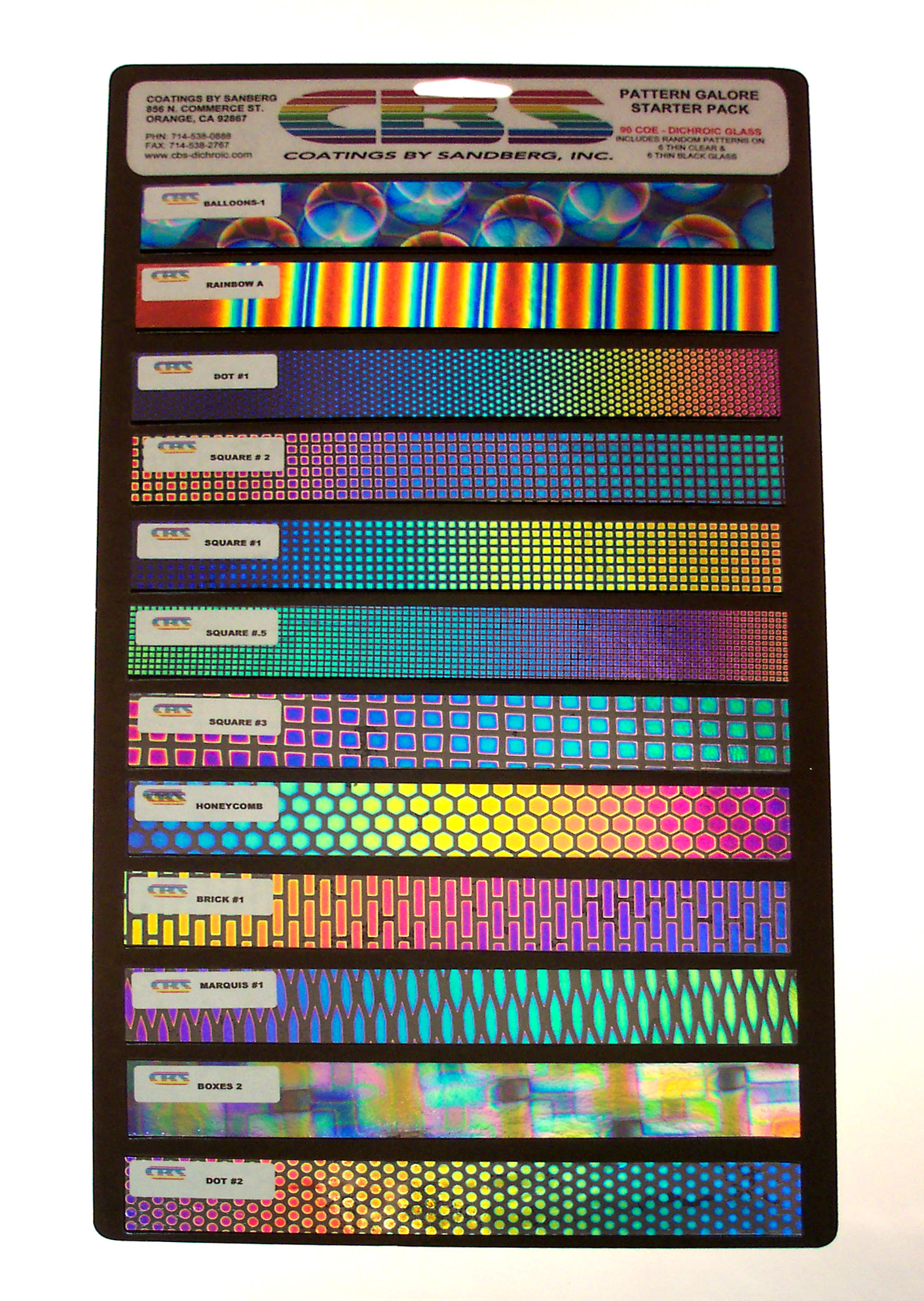 CBS Patterns Galore 1x8 kit vetro dicroico 12 pezzi 90 COE