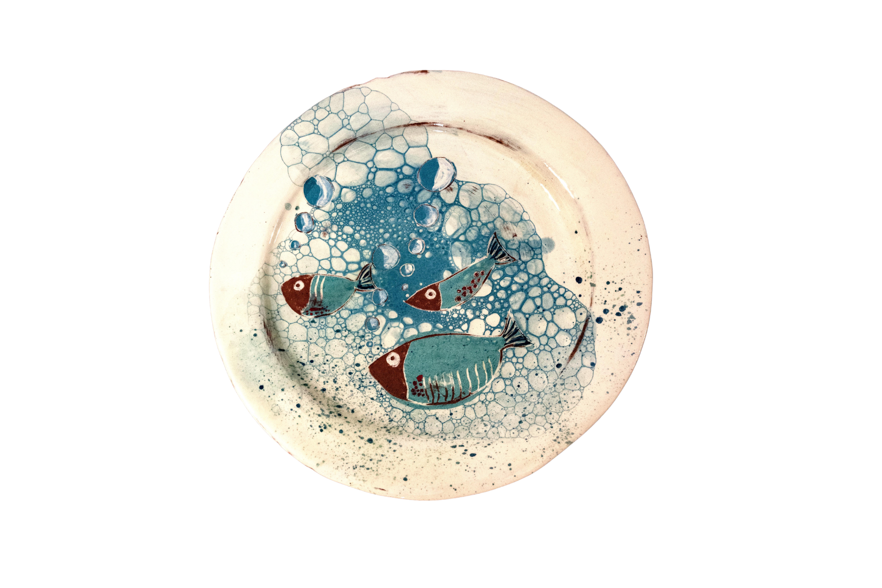 OrientéObjets Figuerolles Plat Poissons piatto grande ceramica