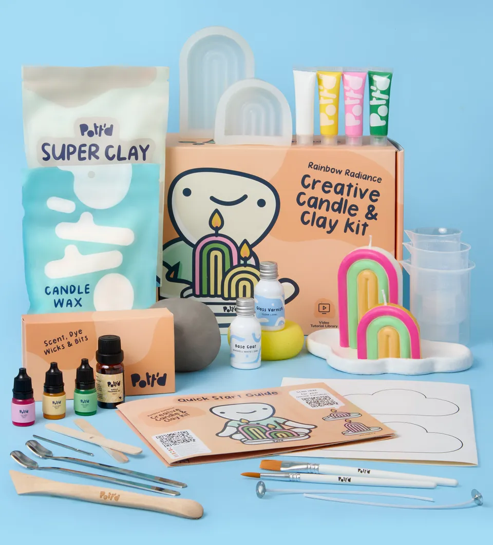 Pott'd Home Pottery Rainbow kit ceramica candele arcobaleno