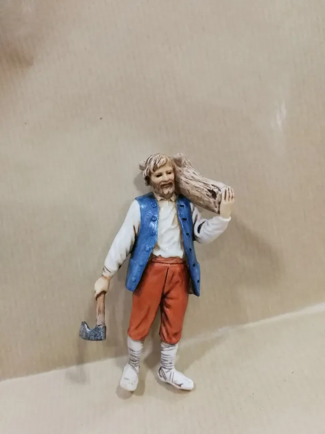 Pastori Landi Boscaiolo 10 cm Statuina Presepe in Resina