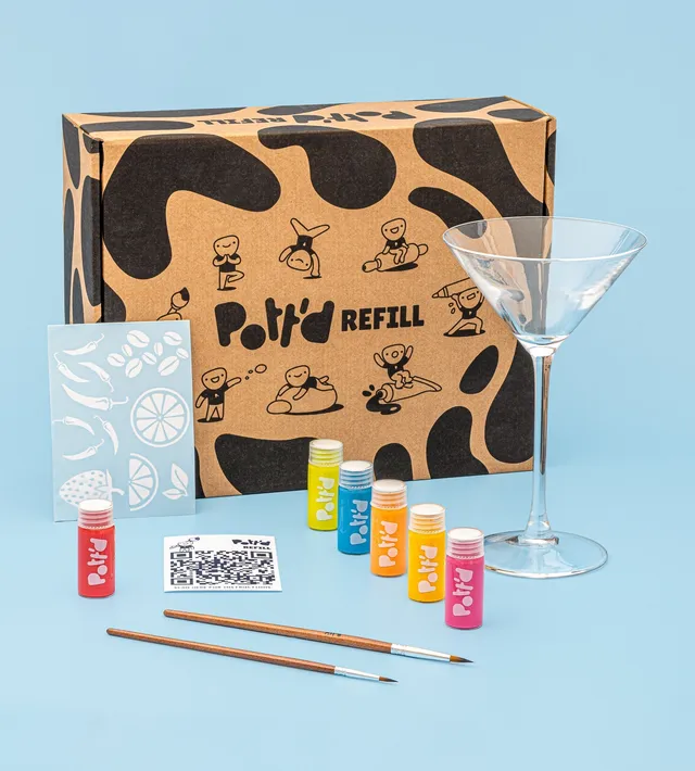 Pott'd Refills Cocktailglas Bemalen Set ricarica bicchieri vetro