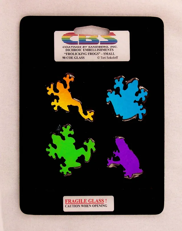 CBS Dichroic Frolicking Frogs Small vetro dicroico 4 pezzi