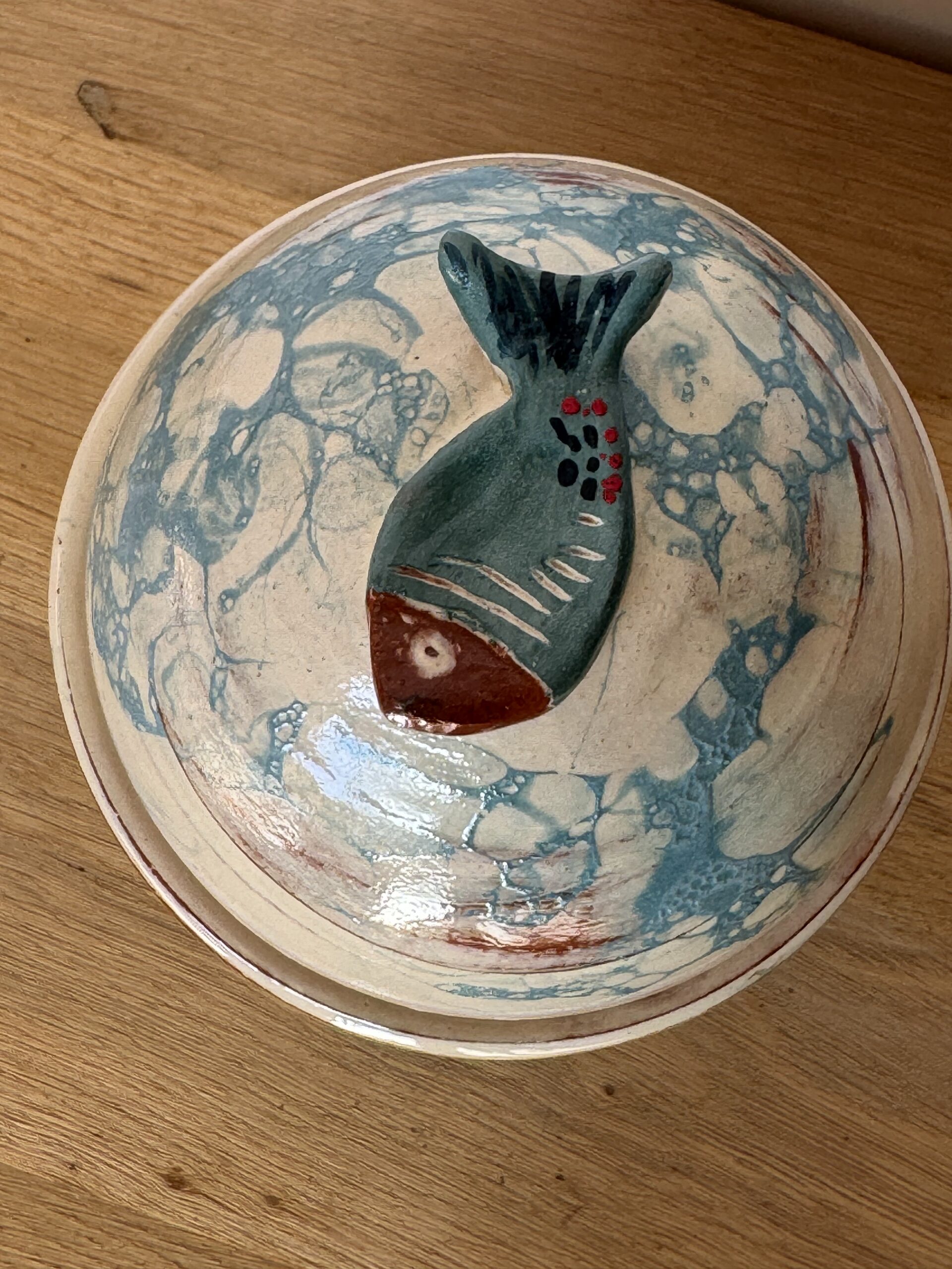 OrientéObjets Figuerolles scatola poissons ceramica
