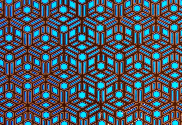 Cbs Borderline Geometric Pink Teal vetro dicroico 1/4 foglio