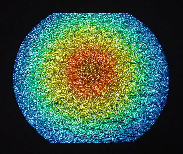 Cbs Target Rainbow Cyan Dark Red vetro dicroico tondo 19