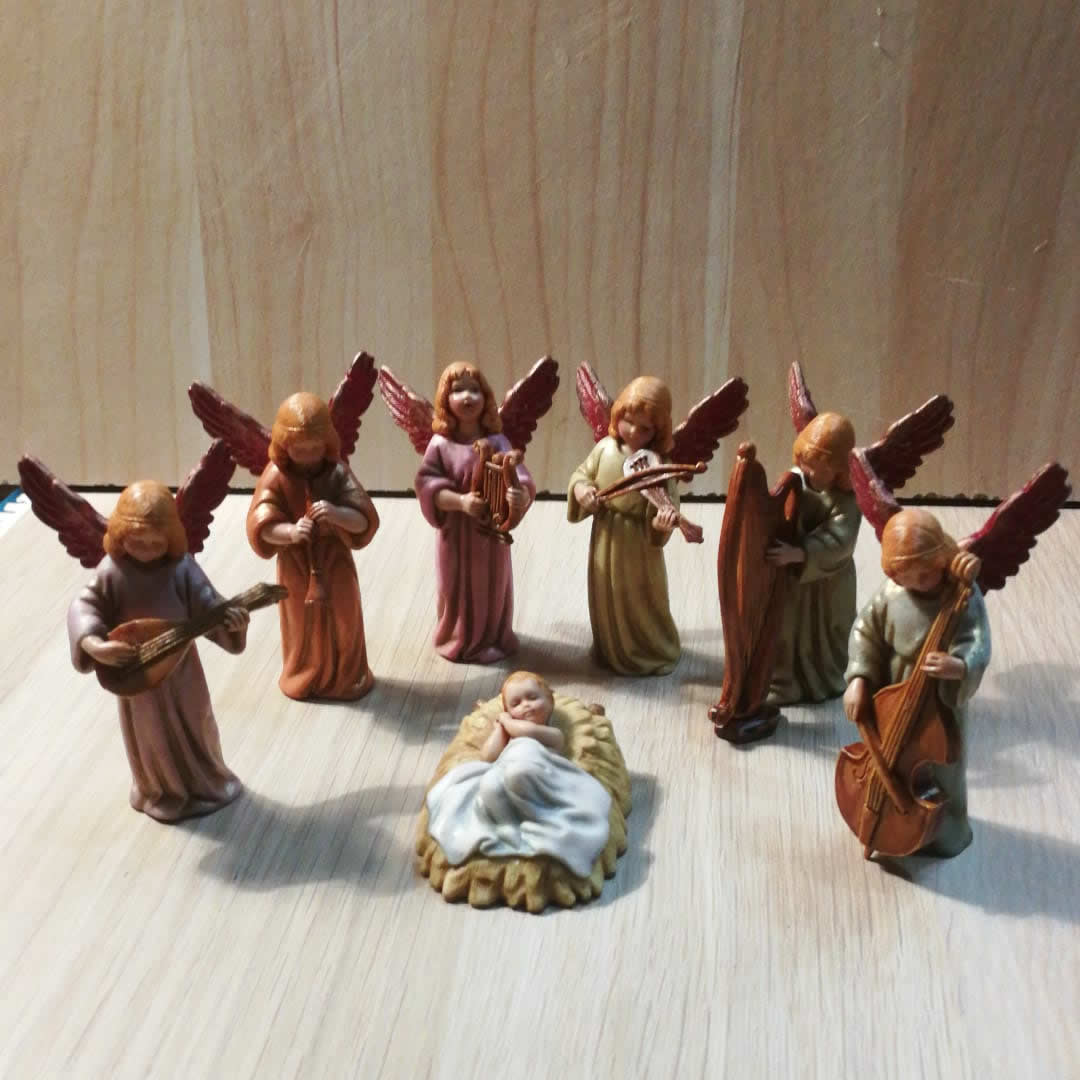 Ditta Montanini Pastori Landi Angeli Musicali statuina presepe 7 cm