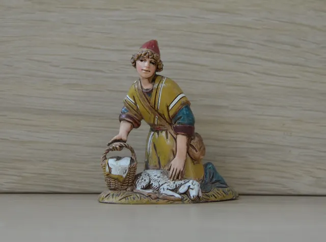 Landi CS1018 Pastore Inginocchiato Statuina Presepe 10 cm