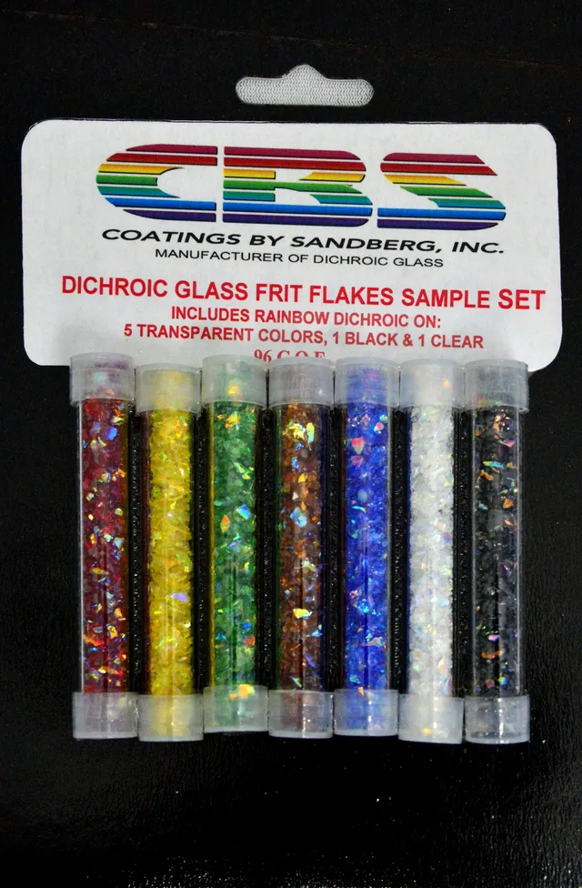 Cbs Dichroic Sample Sets Frit Flakes vetro 7 tubetti colori