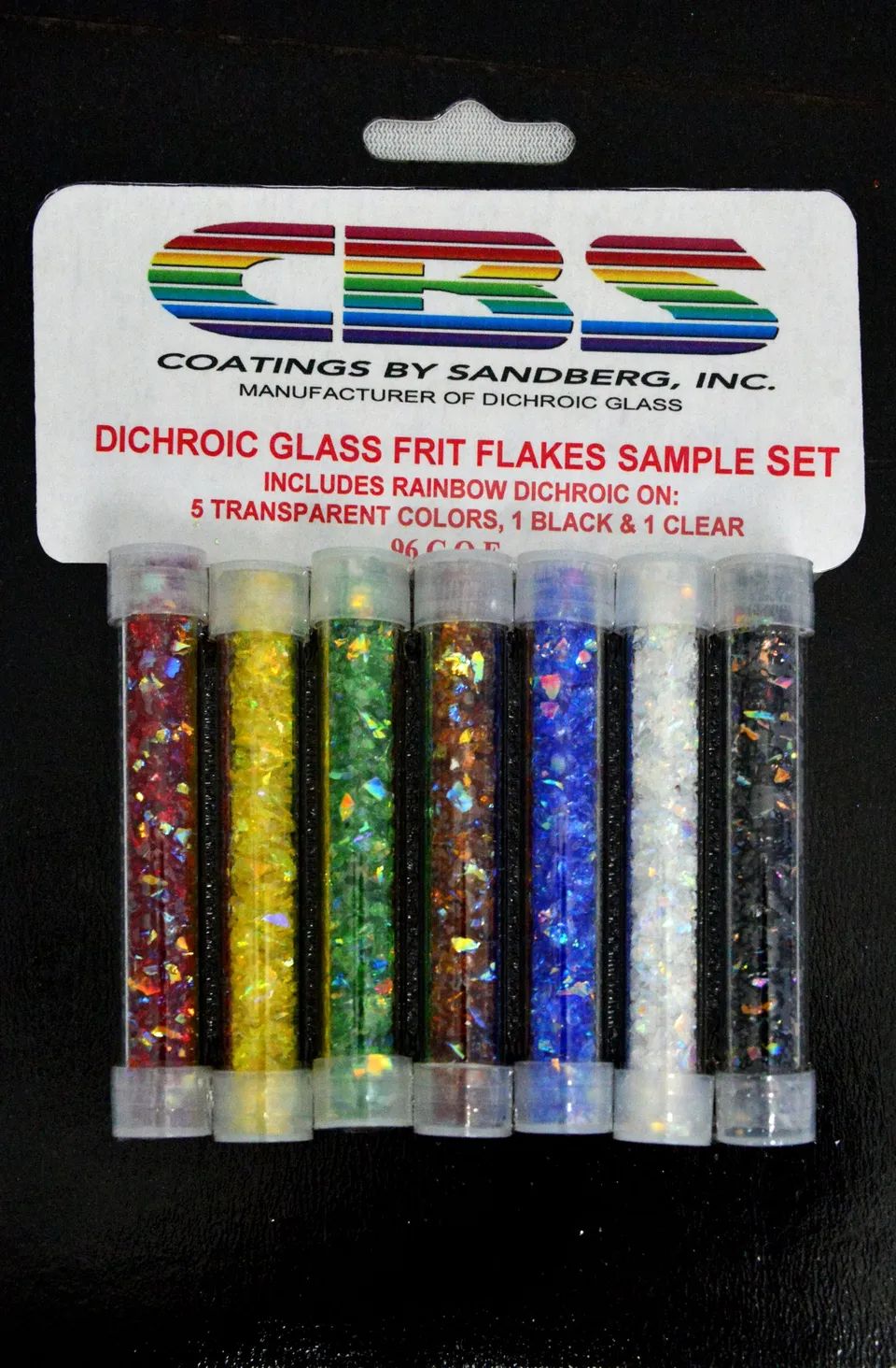 Cbs Dichroic Sample Sets Frit Flakes vetro 7 tubetti colori