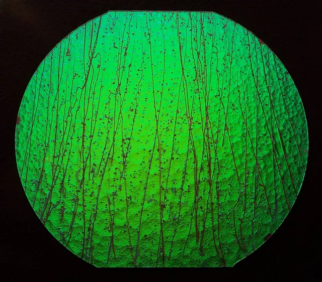 Cbs Dichroic Mardi Gras 4234 Emerald vetro 90 COE fritta