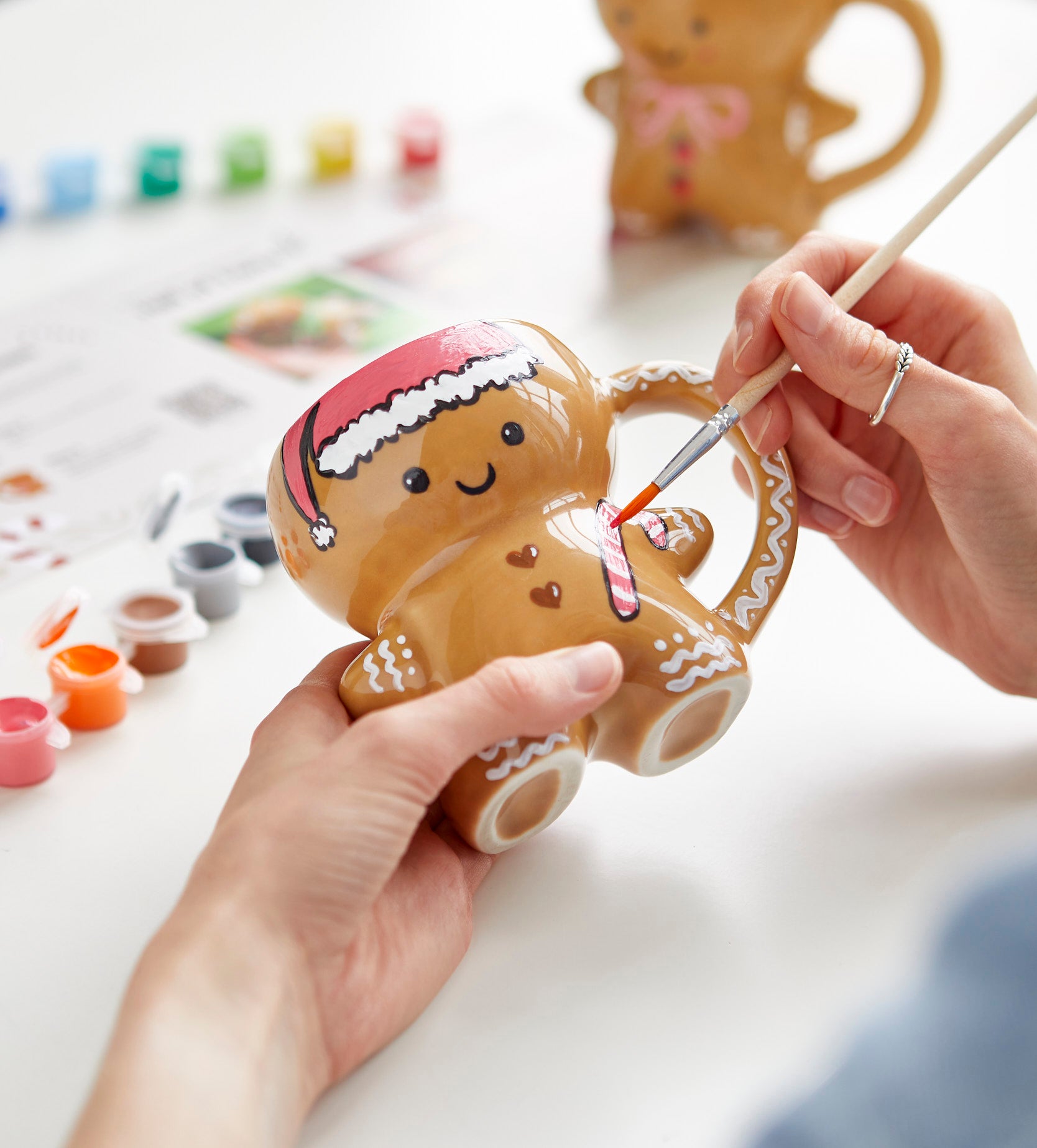 Pott'd Painting Kits Tazza Pan di Zenzero da Dipingere x2 Natalizia