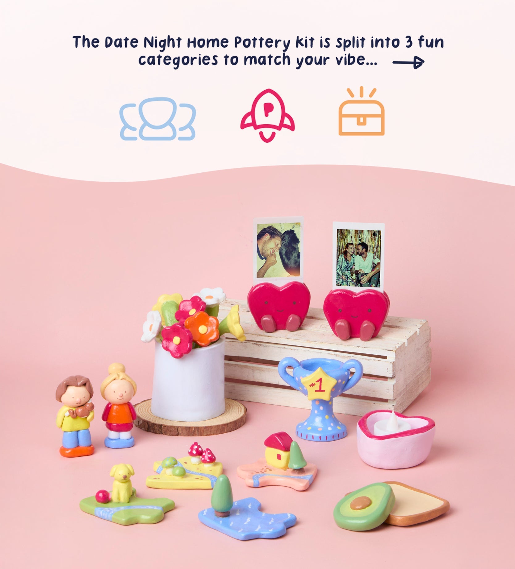 Pott'd Home Pottery Kits Date Night kit ceramica per 2 persone