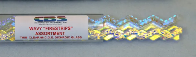 Cbs Dichroic Firestrips Wavy Assortment vetro fusione 12 pezzi