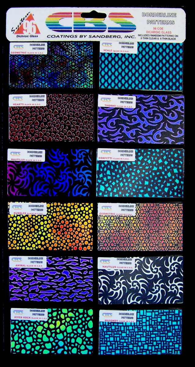 CBS Dichroic Borderline Starter Pack 96 COE kit vetro 12 pezzi