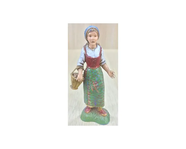 Ditta Montanini Pastori Landi 1028 pastore presepe donna cesto 10 cm