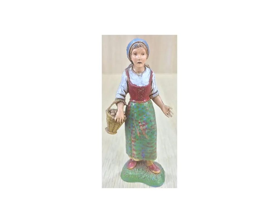 Ditta Montanini Pastori Landi 1028 pastore presepe donna cesto 10 cm