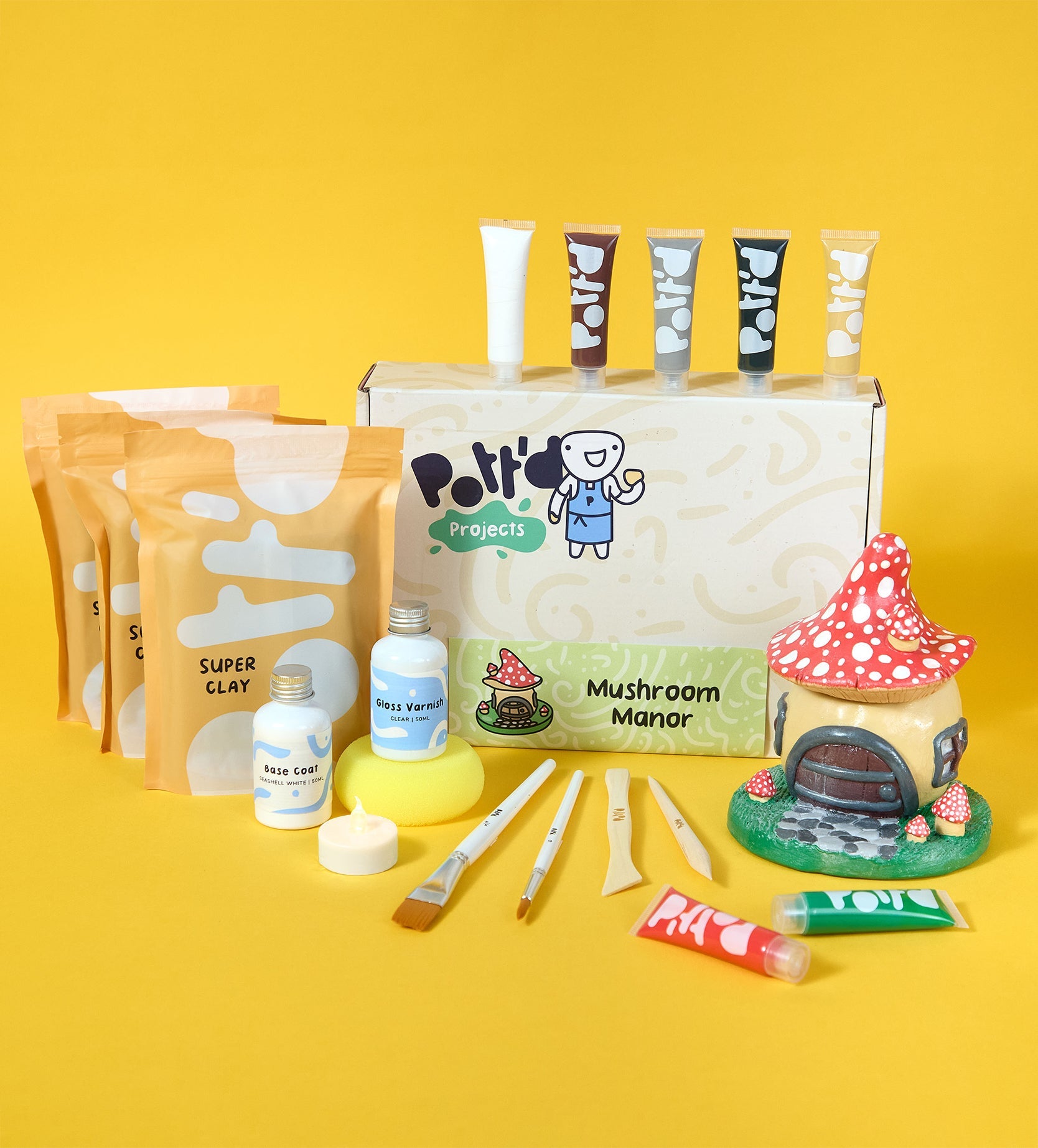 Pott'd Projects Mushroom Manor kit ceramica casetta fungo fate