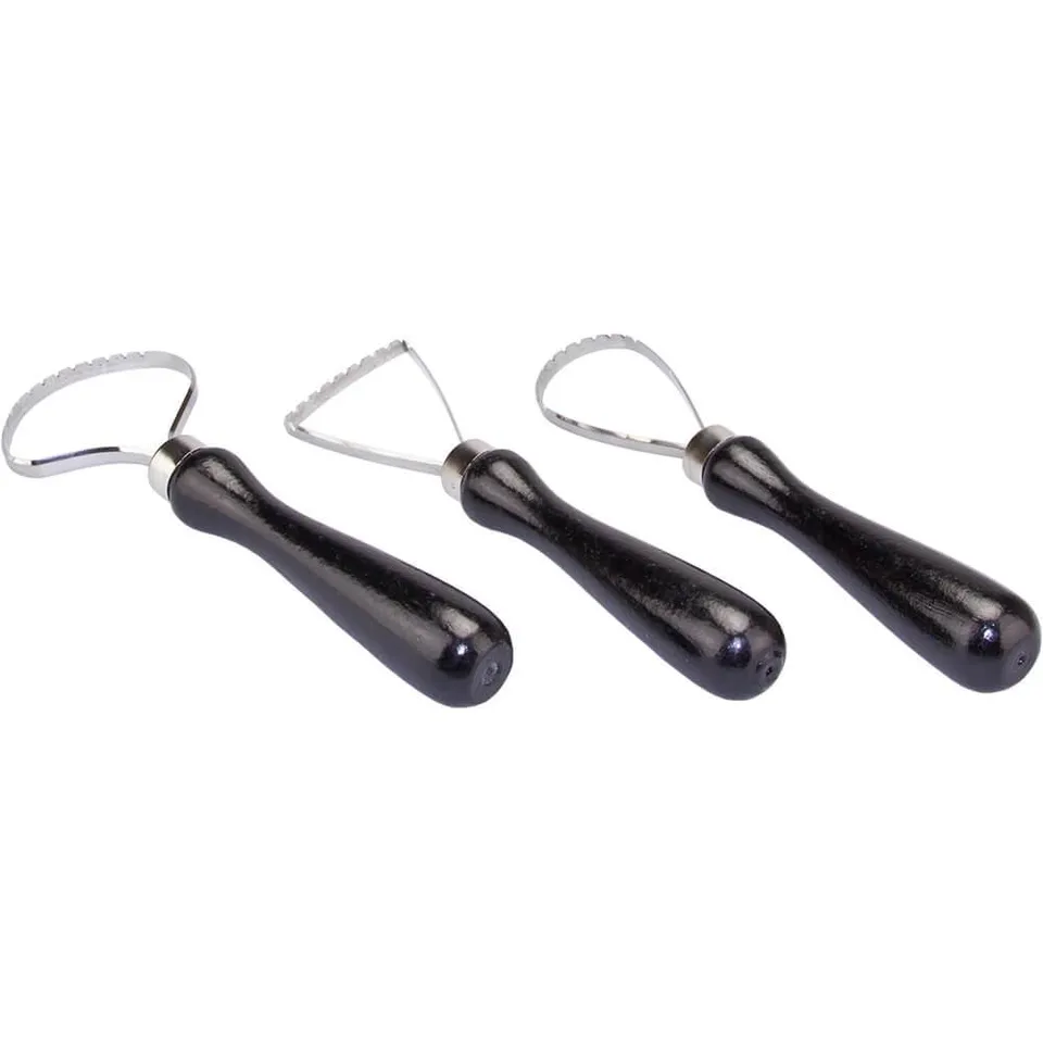 Cerama Strumenti Set 3 mirette modellazione argilla acciaio inox