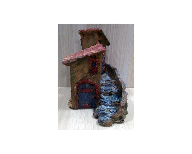 Ditta Montanini GF04 casa presepe resina H 15 cm
