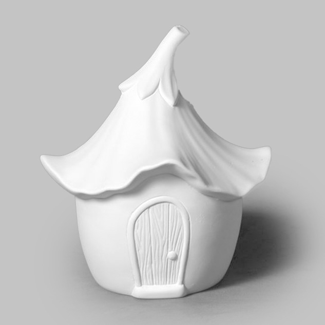 Mayco Earthenware Bisque Flower Fairy House biscotto casa fate