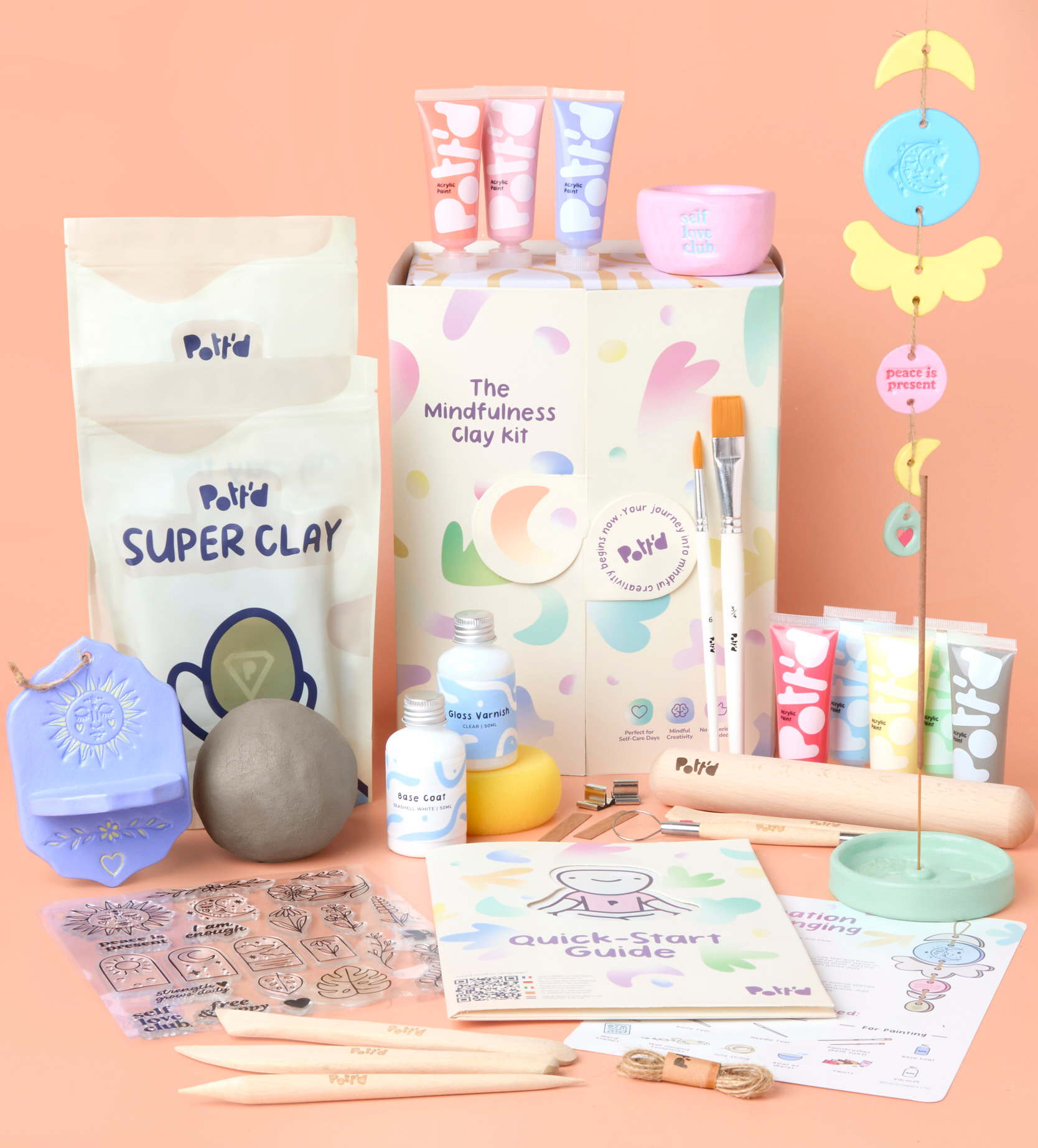 Pott'd Home Pottery Kits Achtsamkeits-Ton-Set kit argilla relax