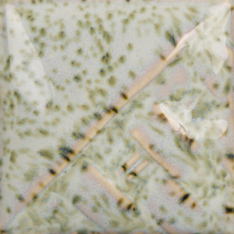 Mayco Lily Pad Stoneware smalto bianco macchie verdi