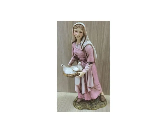 Ditta Montanini Pastori Landi 1252-06 statuina donna colombe 12cm
