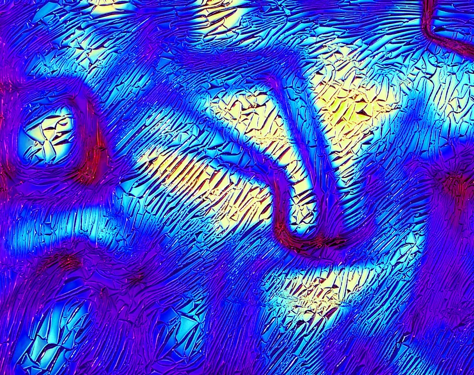 Cbs Dichroic Crinklized Fusion vetro blu oro tondo 19"