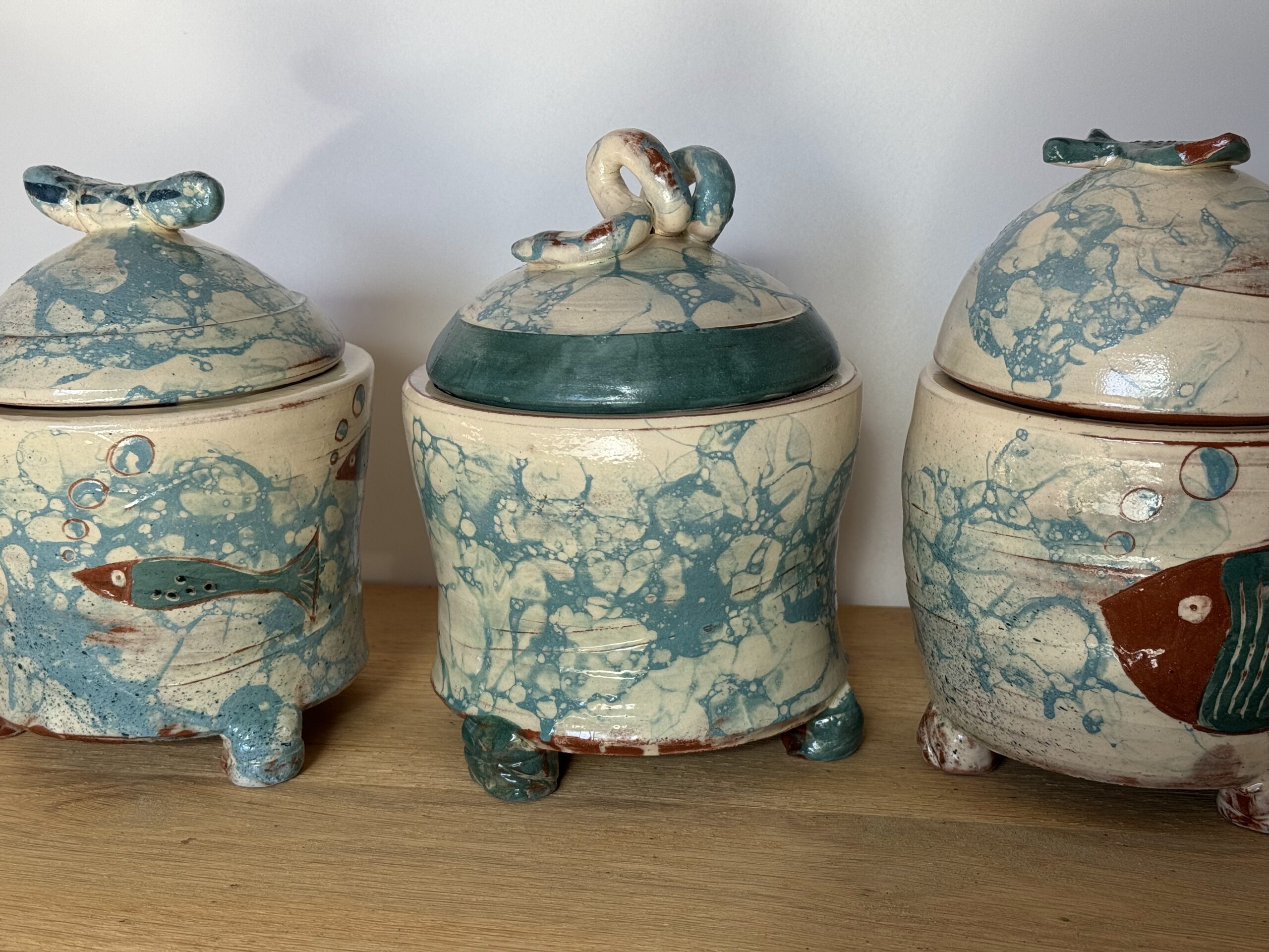 OrientéObjets Figuerolles scatola poissons ceramica