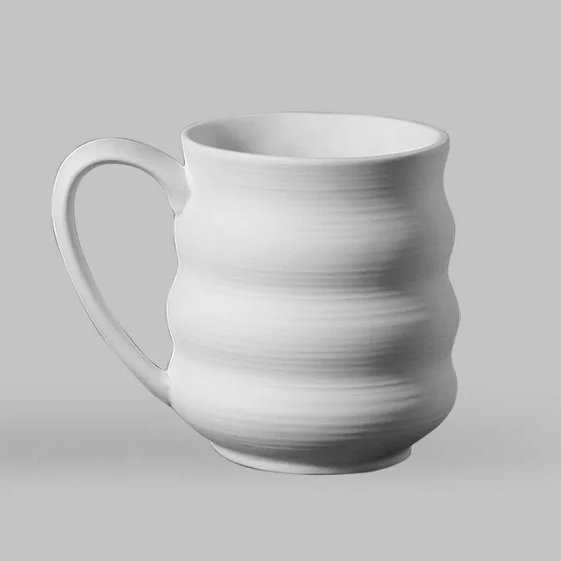 Mayco Stoneware Bisque Wavy Mug tazza bisque gres